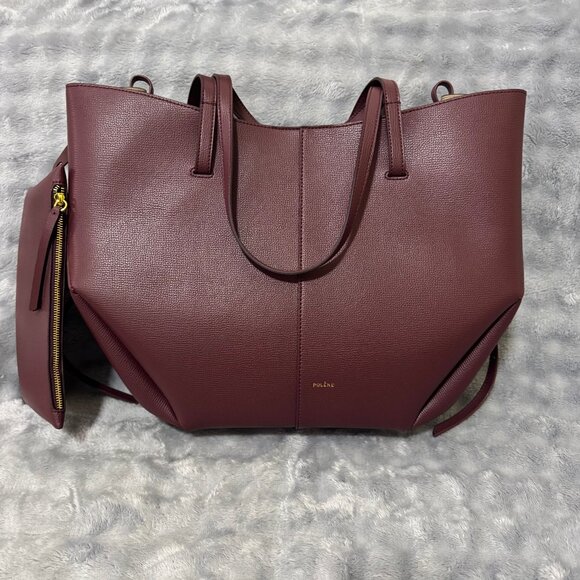 Polene Handbags - Cyme Edition Textured Black Cherry